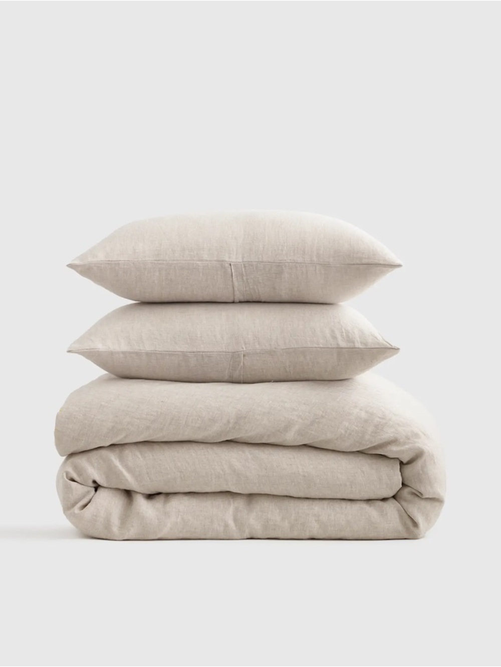 NEW Quince European Linen Chambray Duvet Cover Set Queen Full Natural Beige
